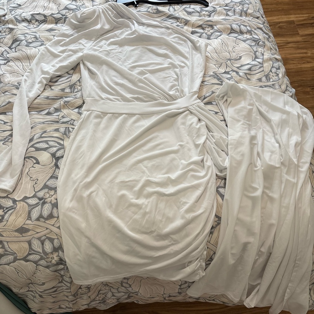 Cameo White Gathered Dress